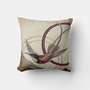 Burgundy Artistic Abstracte Hummingbird Kussen
