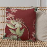 Burgundy Artistic Floral Design Kussen<br><div class="desc">Stijlvolle werpkussens zijn voorzien van een kunstmatig botanisch bloemontwerp in een bruinvormig kleurenpalet met oorvolle accenten. Een artistiek bloemontwerp kenmerkt een bloeiende myrtle tak en een abstracte samenstelling met zwakke geometrische cirkels en olijftakken, en bloeiende bloemen op een gekleurde achtergrond van woeste wijn. Deze gelaagde samenstelling is gebaseerd op combinaties...</div>