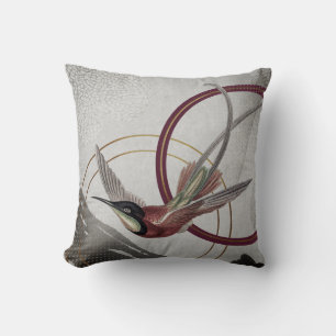Burgundy Artistic Hummingbird Kussen