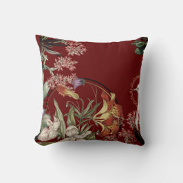 Burgundy Artistic Tiger Lily Floral Design Kussen
