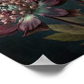 Burgundy Astrantia Bloemen Kunstprint Poster (Hoek)