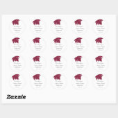 Burgundy Autumn Maple Leaf Wedding Favors Ronde Sticker (Vel)