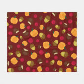 Burgundy Autumn Pumpkin Berries Chestnut Pattern Fleece Deken (Voorkant (Horizontaal))