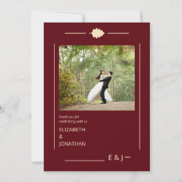 Burgundy Autumn Wedding Bedankkaart