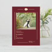 Burgundy Autumn Wedding Bedankkaart (Staand voorkant)