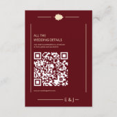 Burgundy Autumn Wedding Details Informatiekaartje (Voorkant)
