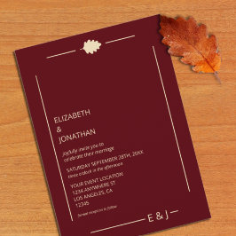 Burgundy Autumn Wedding Kaart