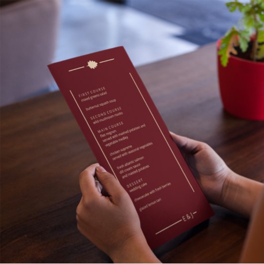Burgundy Autumn Wedding Menu