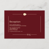 Burgundy Autumn Wedding Reception Informatiekaartje (Voorkant)
