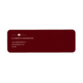 Burgundy Autumn Wedding Return Address Label (Voorkant)