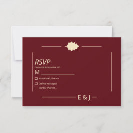 Burgundy Autumn Wedding RSVP Kaartje