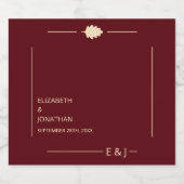Burgundy Autumn Wedding Sparkling Wijnetiket (Enkel label)
