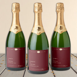 Burgundy Autumn Wedding Sparkling Wijnetiket