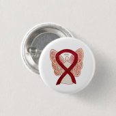 Burgundy Awareness Ribbon Angel Buttonnen Ronde Button 3,2 Cm (Voorkant /achterkant)