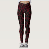 Burgundy Awareness Ribbon Art Custom Word Leggings (Voorkant)