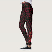 Burgundy Awareness Ribbon Art Custom Word Leggings (Links)