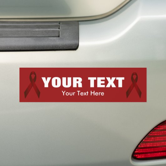 Burgundy Awareness Ribbon Bumpersticker 3 (Op auto)