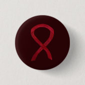 Burgundy Awareness Ribbon Custom Button Pendants (Voorkant)