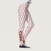 Burgundy Awareness Ribbon Custom Words Leggings (Rechts)