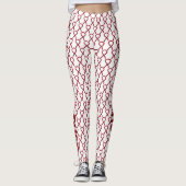 Burgundy Awareness Ribbon Custom Words Leggings (Voorkant)