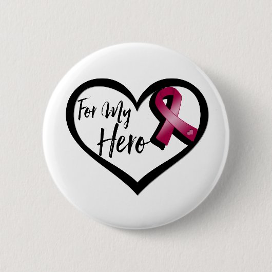 Burgundy Awareness Ribbon for My Hero Ronde Button 5,7 Cm (Voorkant)