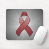 Burgundy Awareness Ribbon Mousepad Muismat (Met muis)