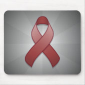 Burgundy Awareness Ribbon Mousepad Muismat (Voorkant)