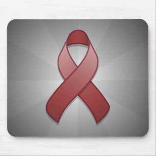 Burgundy Awareness Ribbon Mousepad Muismat