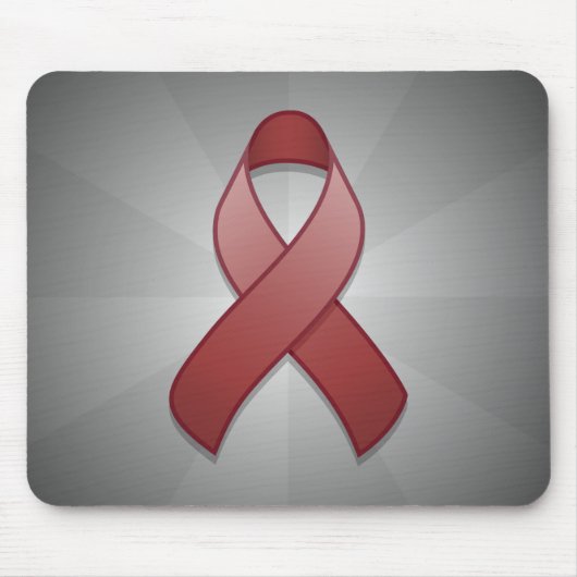 Burgundy Awareness Ribbon Mousepad Muismat (Voorkant)