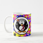 Burgundy Awareness Ribbon Penguin Koffiemok (Links)