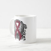 Burgundy Awareness Ribbon with Wings Koffiemok (Voorkant links)