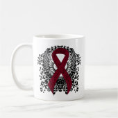 Burgundy Awareness Ribbon with Wings Koffiemok (Links)