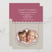 Burgundy Awning Photo Invitation Kaart (Voorkant / Achterkant)