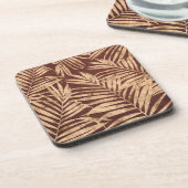 Burgundy Background/Gold Leaf Onderzetters (Linkerzijde)
