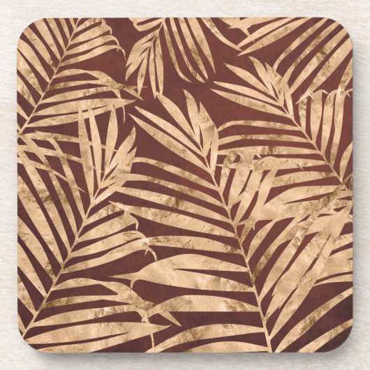 Burgundy Background/Gold Leaf Onderzetters (Voorkant)