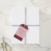 Burgundy Bar Minimalistische Modern Cadeaulabel (Met Touw)