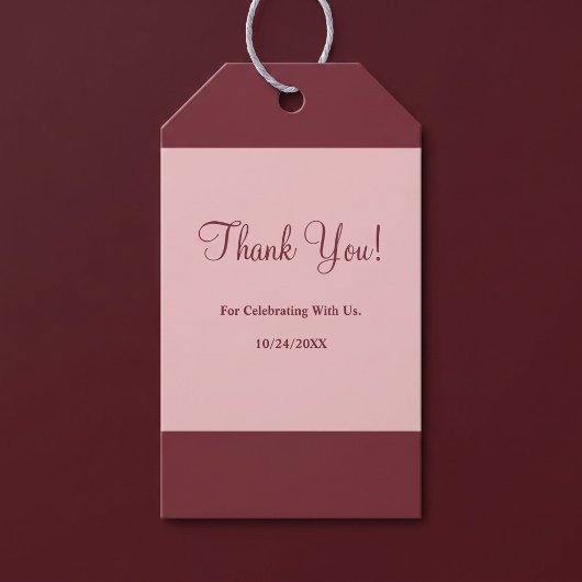 Burgundy Bar Minimalistische Modern Cadeaulabel