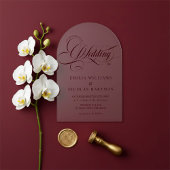 Burgundy Baroque Elegant Wedding Acryl Uitnodigingen