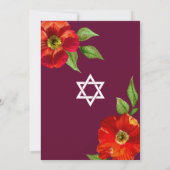 Burgundy Bat Mitzvah Floral Waterverf Bold Modern Kaart (Achterkant)