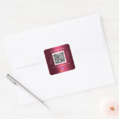 Burgundy bedrijfsnaam qr code instagram vierkante sticker (Envelop)
