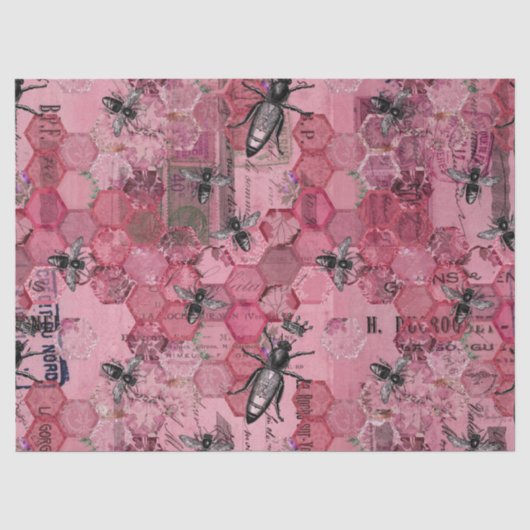 Burgundy Bee Serie Design Twaalf Tissuepapier (Voorkant)