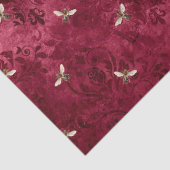 Burgundy Bee Serie Design Veertien Tissuepapier (Detail)