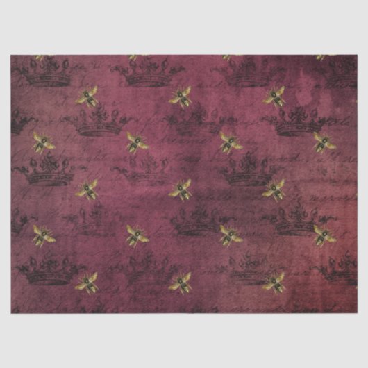 Burgundy Bee Serie Design Vier Tissuepapier (Voorkant)