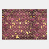 Burgundy Bee Series Design One Inpakpapier Vel (Voorkant 3)