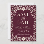 Burgundy Beige Mexican Wedding  Save The Date (Voorkant)