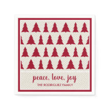 Burgundy Beige Tree Pattern Name Holiday Party