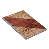 Burgundy Beige Wavy Line Diagonals Notitieboek (Rechterzijde)