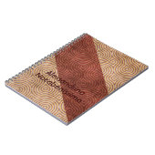 Burgundy Beige Wavy Line Diagonals Notitieboek (Linkerzijde)