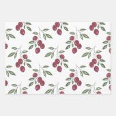 Burgundy Berries Pattern Wrapping Paper (Voorkant)