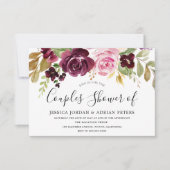 Burgundy Berry All Seasons Couples Shower Kaart (Voorkant)